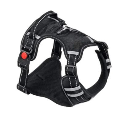 Harnais pour Staffie en nylon confortable noir Harnais pour Staffie en nylon confortable noir