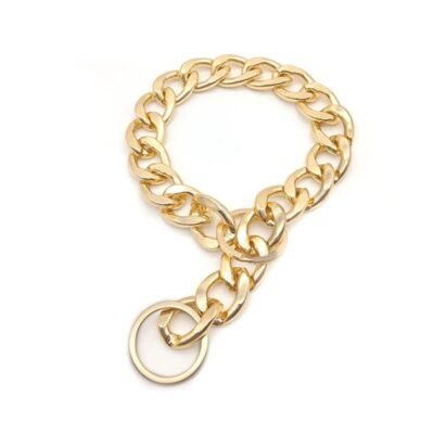 Collier chaîne chien acier inoxydable or 15mm Collier chaîne chien acier inoxydable or 15mm