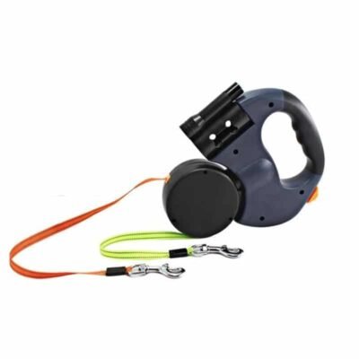 Laisse double pour chien rétractable noir Laisse double pour chien rétractable noir
