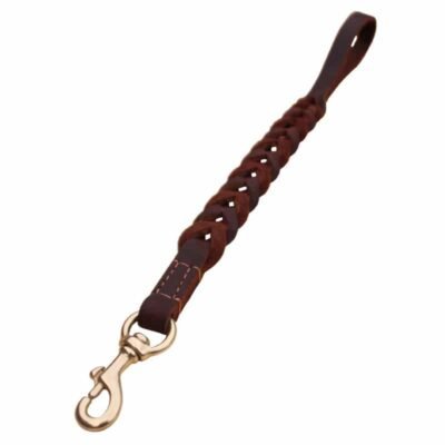 Laisse courte pour chien en cuir tressé marron - 50 cm Laisse courte pour chien en cuir tressé marron - 50 cm