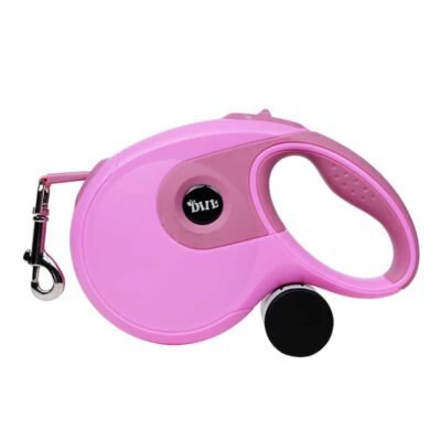 Laisse enrouleur pour gros chien 8 mètres en nylon rose Laisse enrouleur pour gros chien 8 mètres en nylon rose