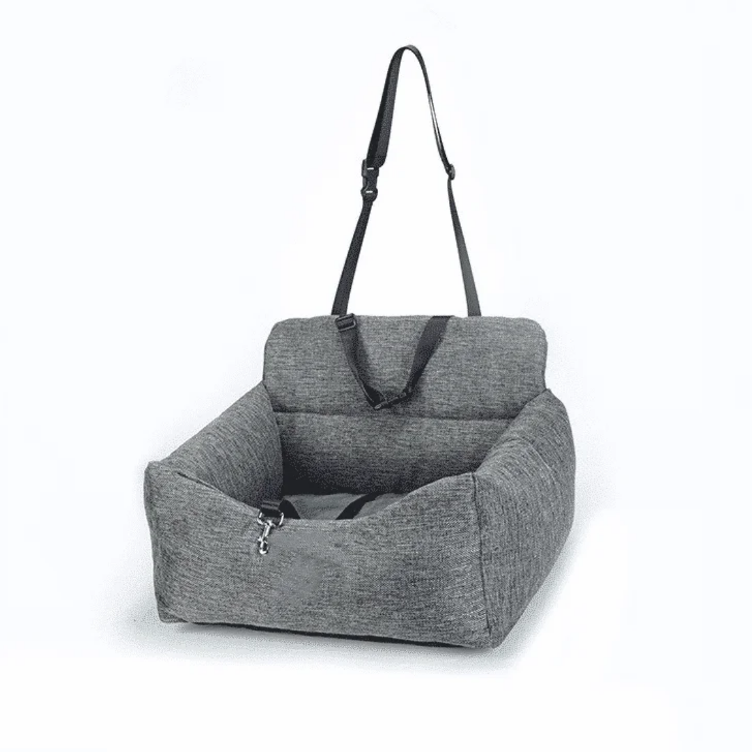 panier voiture chien design ceinture securite gris