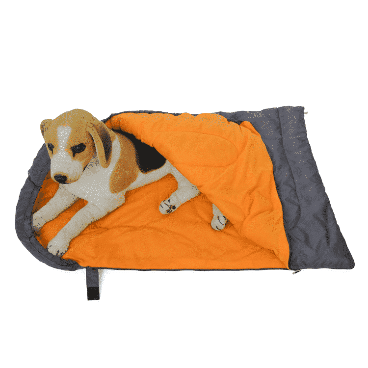 Couverture-imperméable-et-sac-de-couchage-pour-chien-orange