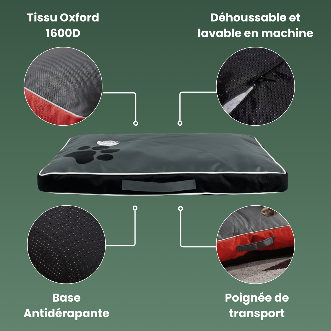 details technique coussin indestructible impermeable oxford chien
