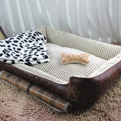 Panier effet vieux cuir pour grand chien Panier effet vieux cuir pour grand chien