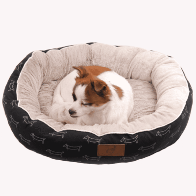 Panier rond motifs chien pour chien Panier rond motifs chien pour chien