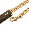 Laisse chaine cuir or 2 pitbull Laisse chaine cuir or 2 pitbull