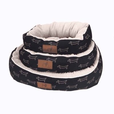 Panier rond motifs chien pour dogue allemand Panier rond motifs chien pour dogue allemand