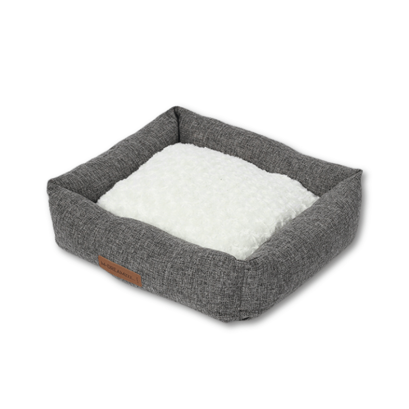 panier XXL confortable et déhoussable pour chien avec coussin réversible gris foncé