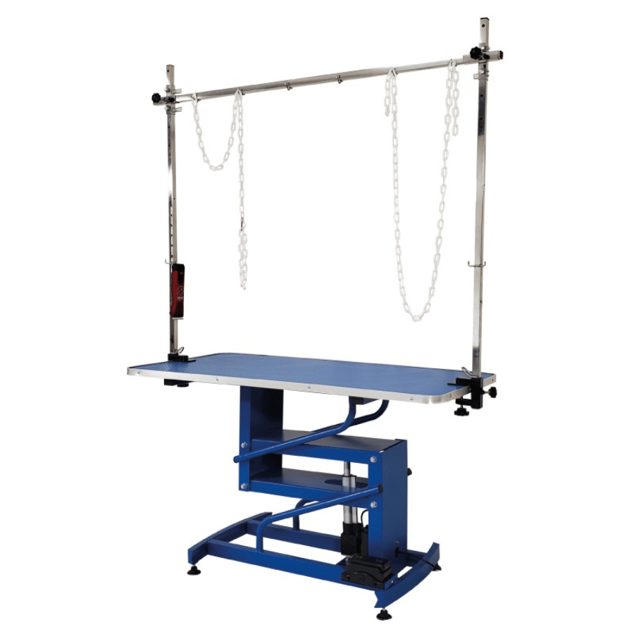 Table de toilettage élévatrice bleu - Châssis Electrique - 120x60 cm