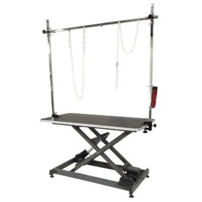 Table de toilettage élévatrice noir - Plateau Bois - Châssis Electrique en X - 120x60 cm Table de toilettage élévatrice noir - Plateau Bois - Châssis Electrique en X - 120x60 cm