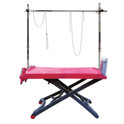 Table de toilettage élévatrice rectangulaire fuchsia - Electrique - 130x60 cm Table de toilettage élévatrice rectangulaire fuchsia - Electrique - 130x60 cm