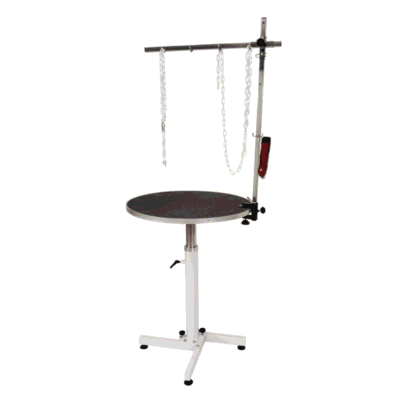 Table de toilettage pneumatique tournante ronde noir - Pliable - Diamètre 70cm Table de toilettage pneumatique tournante ronde noir - Pliable - Diamètre 70cm