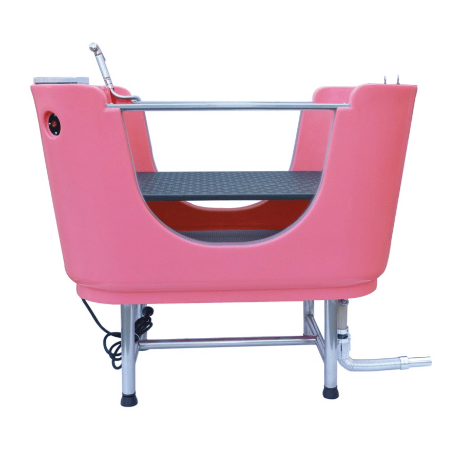 Baignoire balnéo sur pieds rose pour chien - Hydrotherapie + Spa - 100x60 cm