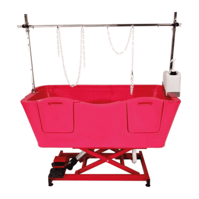 Baignoire pour grand chien électrique rose - Polyéthylène et Inox - 130x50 cm Baignoire pour grand chien électrique rose - Polyéthylène et Inox - 130x50 cm