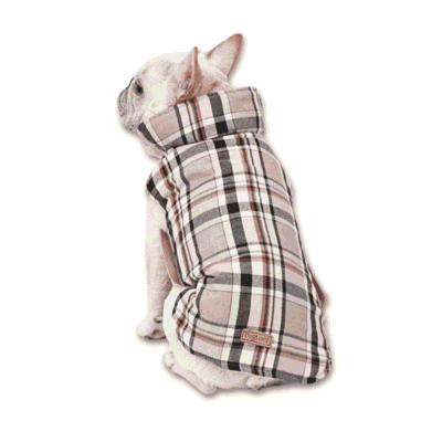 manteau reversible carreaux petit chien