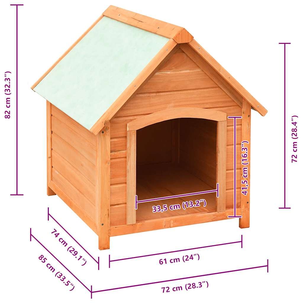 Niche pour chiens Bois de pin et de sapin massif - 72 x 85 x 82 cm Niche pour chiens Bois de pin et de sapin massif - 72 x 85 x 82 cm