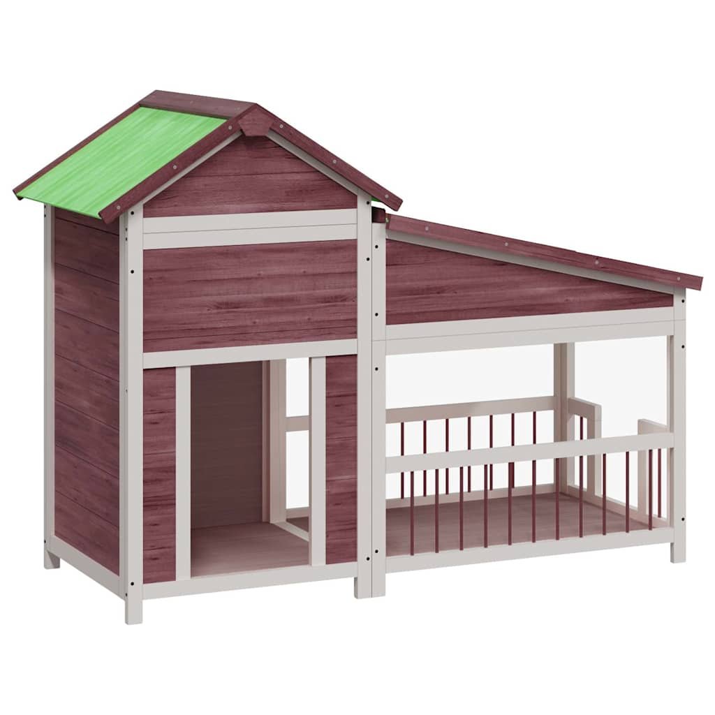 Niche XXL pour chien moka en bois de pin solide - 143 x 60,5 x 109 cm Niche XXL pour chien moka en bois de pin solide - 143 x 60,5 x 109 cm