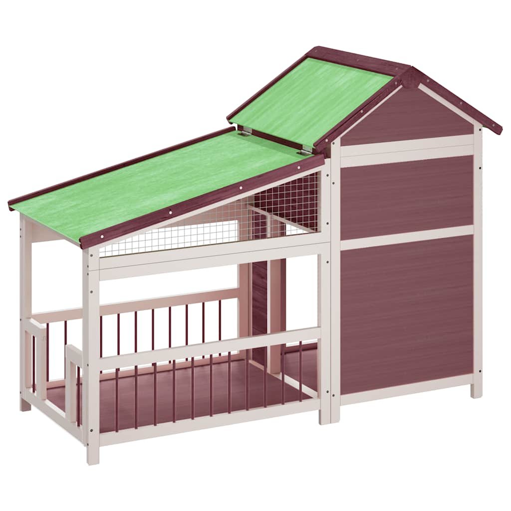Niche XXL pour chien moka en bois de pin solide - 143 x 60,5 x 109 cm Niche XXL pour chien moka en bois de pin solide - 143 x 60,5 x 109 cm