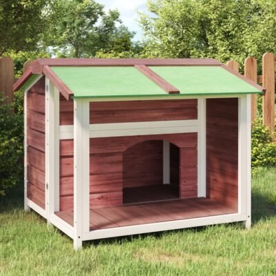 Niche moka pour chien en bois de pin solide - 96 x 87 x 80,5 cm Niche moka pour chien en bois de pin solide - 96 x 87 x 80,5 cm