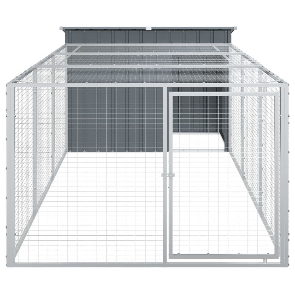 Niche pour chien avec enclos Acier galvanisé 153 x 91 x 110 cm Niche pour chien avec enclos Acier galvanisé 153 x 91 x 110 cm