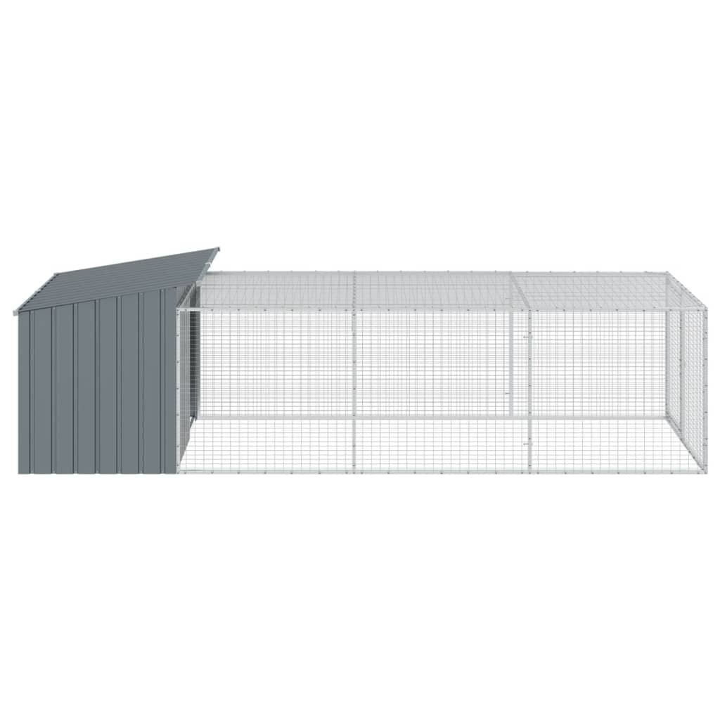 Niche pour chien avec enclos Acier galvanisé 153 x 91 x 110 cm Niche pour chien avec enclos Acier galvanisé 153 x 91 x 110 cm
