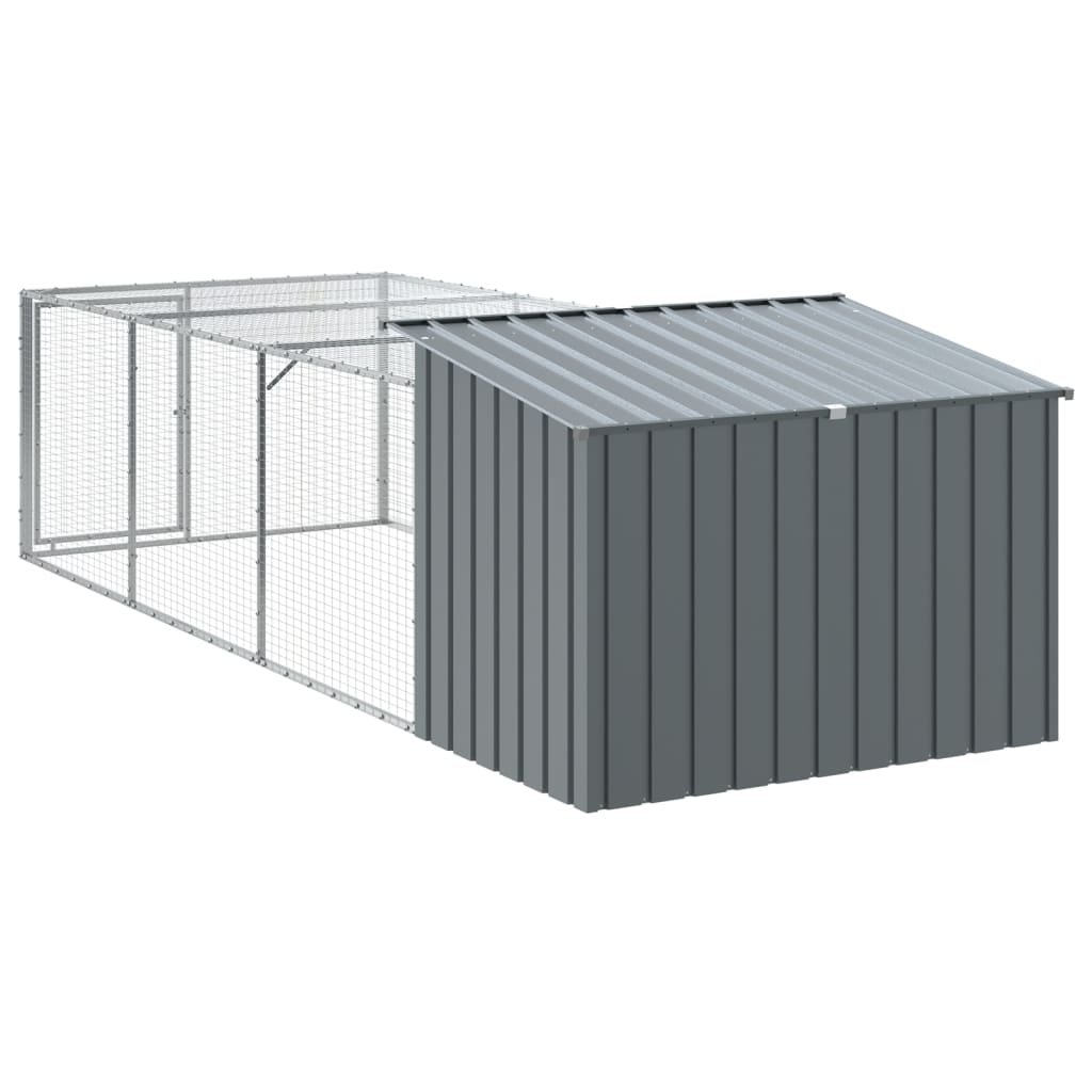 Niche pour chien avec enclos Acier galvanisé 153 x 91 x 110 cm Niche pour chien avec enclos Acier galvanisé 153 x 91 x 110 cm