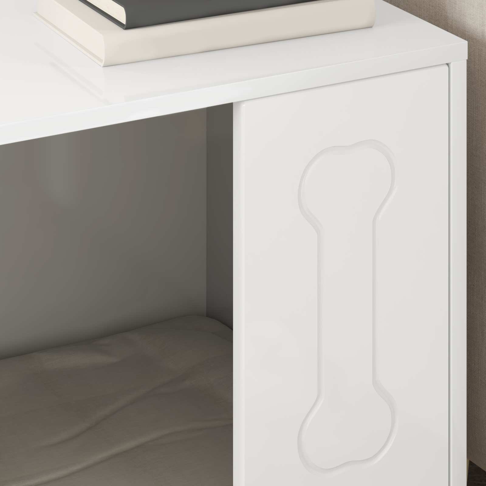 Niche maison design pour petit chien en bois d'ingénierie blanc - 44 x 42 x 49 cm Niche maison design pour petit chien en bois d'ingénierie blanc - 44 x 42 x 49 cm