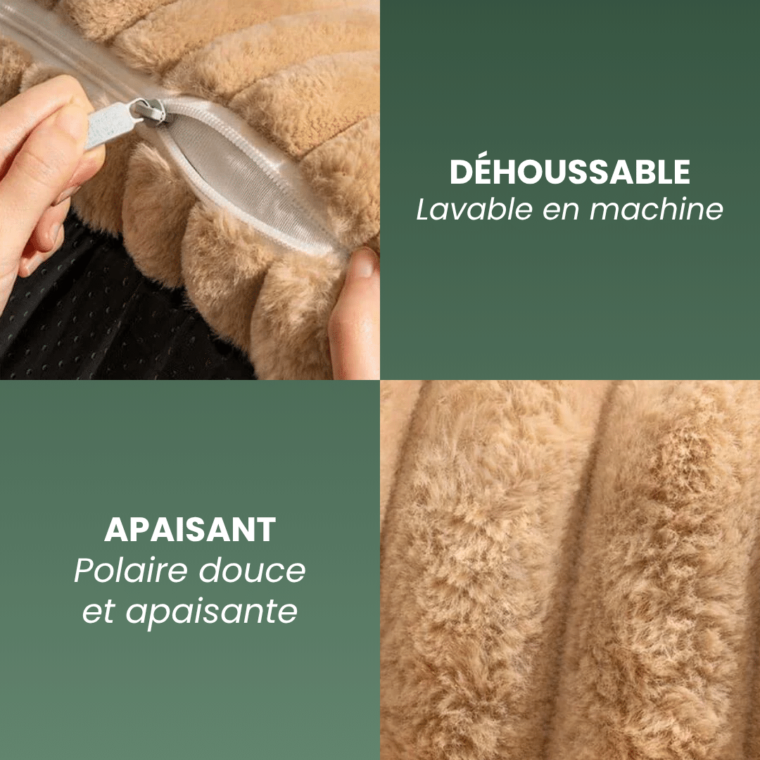 caracteristiques panier orthopedique appuie tete chien beige