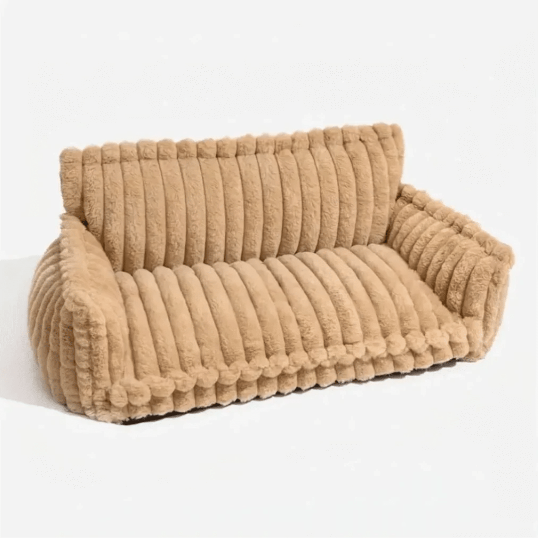 panier orthopedique appuie tete chien beige